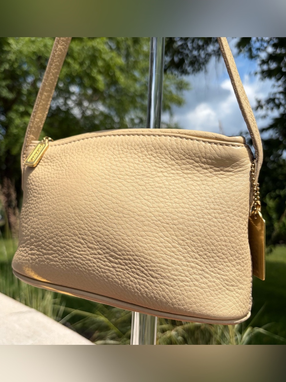 Vintage COACH Sonoma Small Zip Cream Leather Crossbody Bag 4918 EUC - Picture 6 of 17